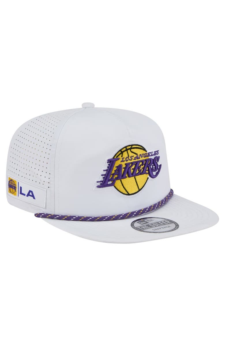 New Era Men's New Era White Los Angeles Lakers Performance Rope Golfer Adjustable Hat, Main, color, White