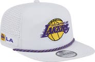 New Era Men's New Era White Los Angeles Lakers Performance Rope Golfer Adjustable Hat