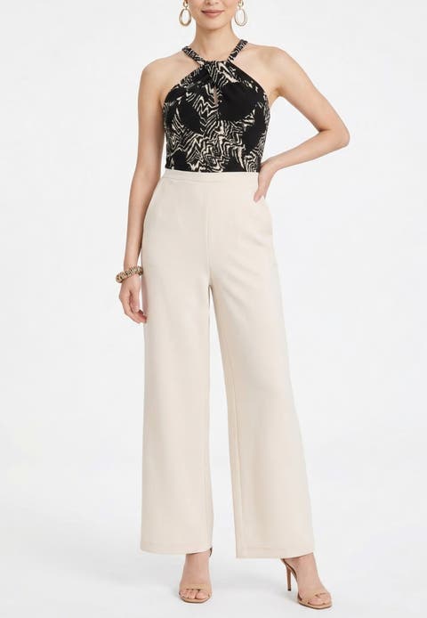 Jetti Halter Neck Wide Leg Jumpsuit