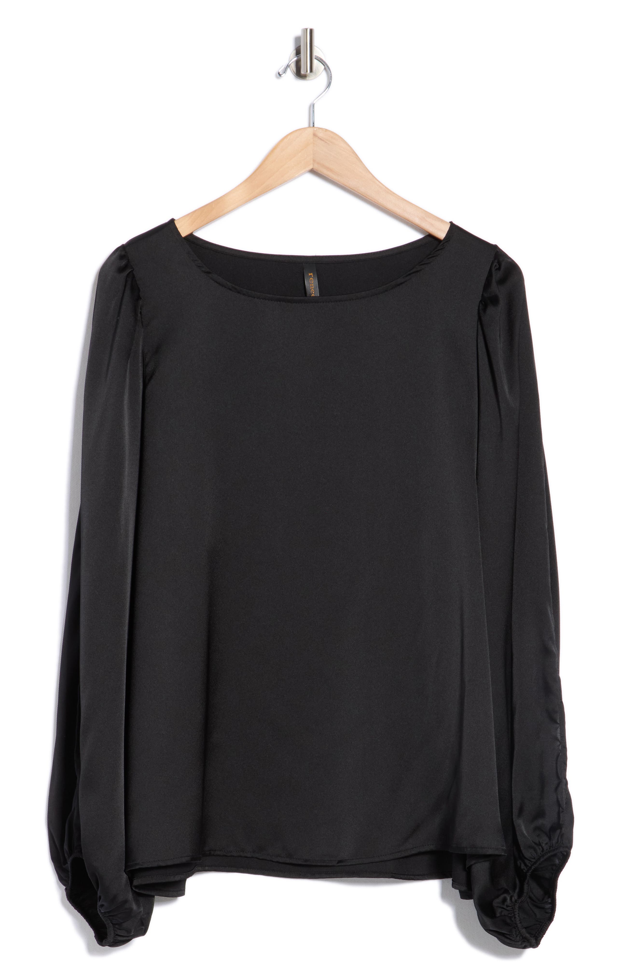 Renee C Cutout Long Sleeve Satin Top