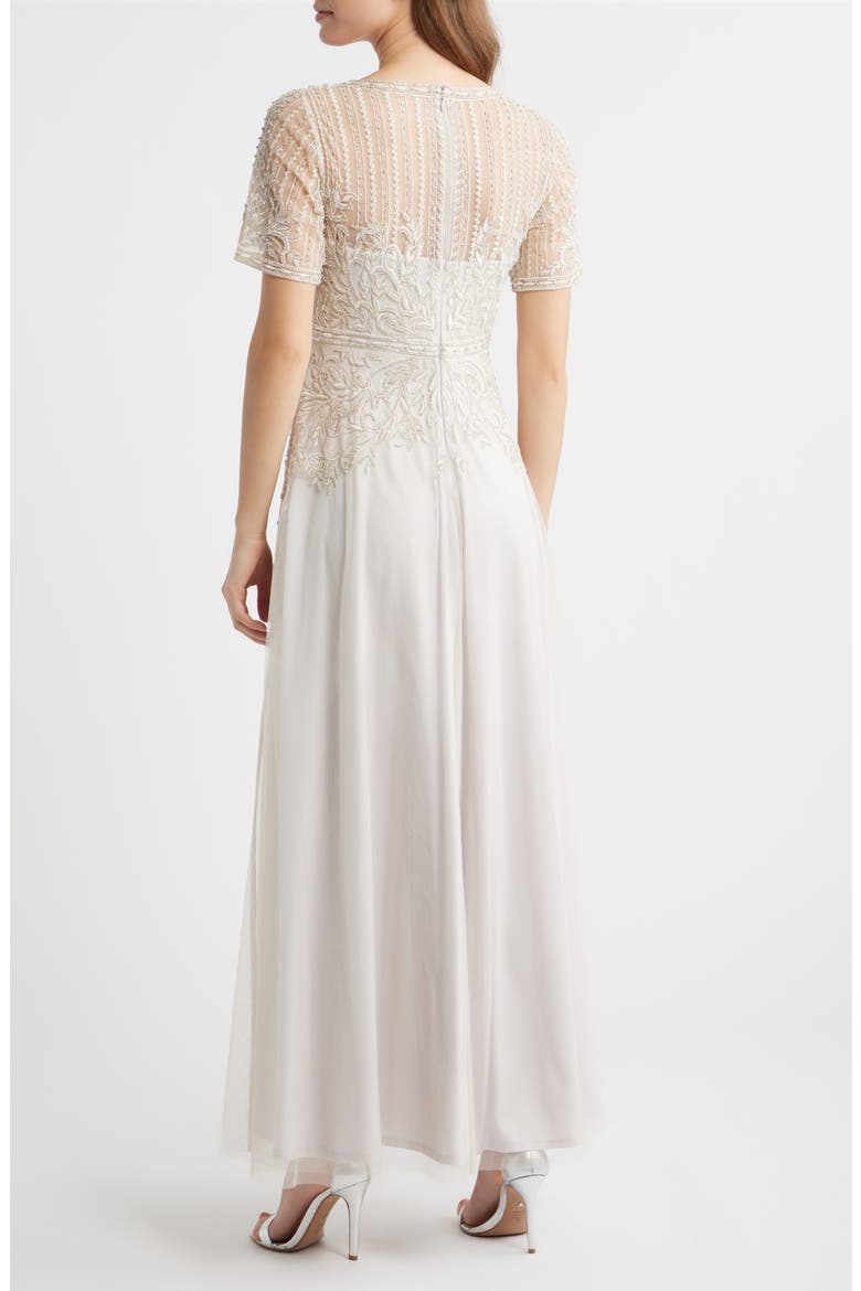 Bead Embellished Evening Gown, Alternate, color, CHAMPAGNE
