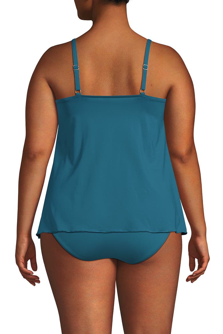 Plus Size DDD-Cup Tulip Hem Tankini Top, Alternate, color, Soft Cloud Blue