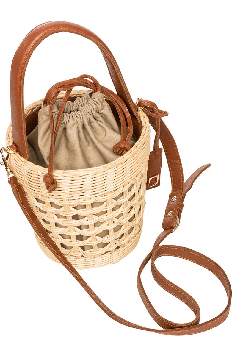 Rafe New York Bianca Bucket Bag, Alternate, color, Natural / Cognac