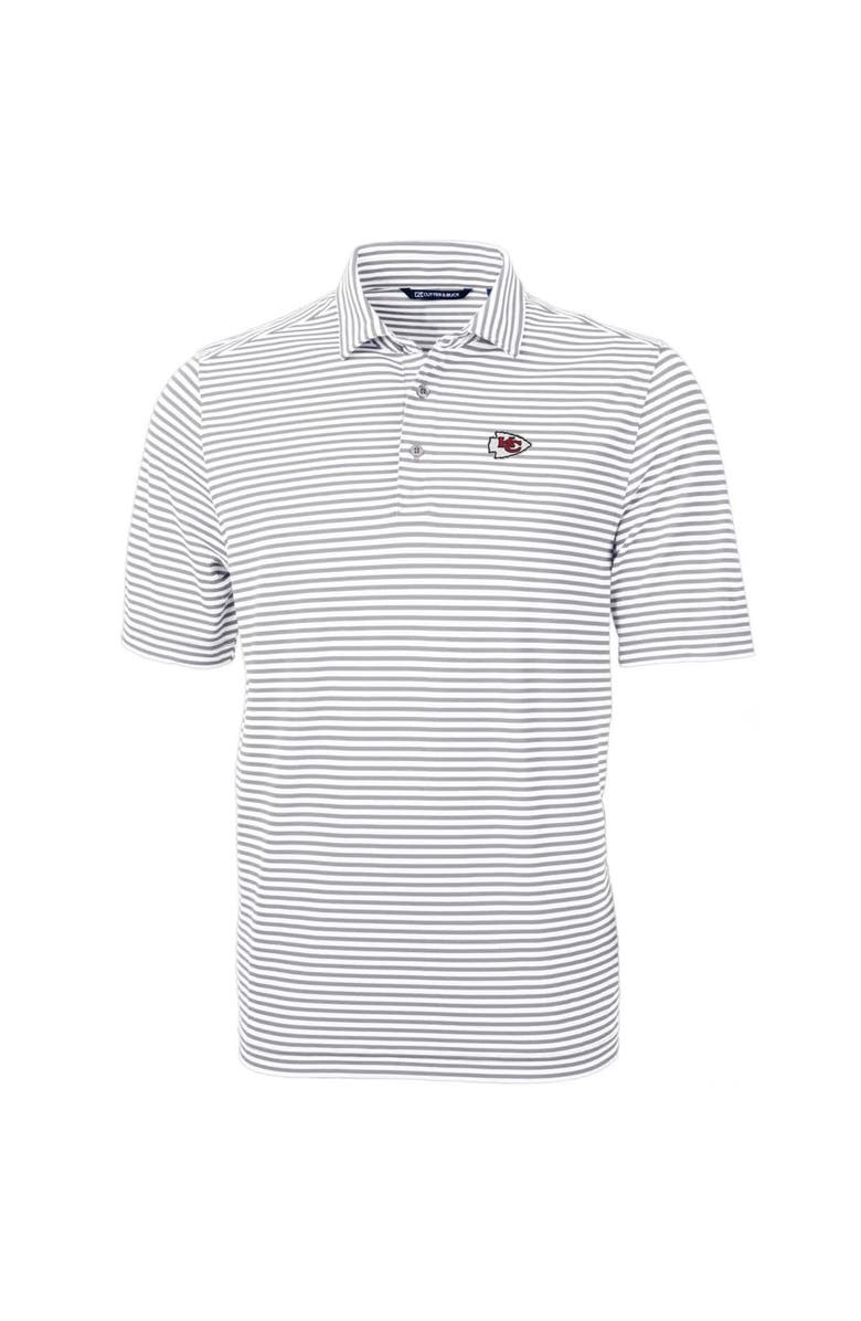 Cutter & Buck Men's Cutter & Buck White Kansas City Chiefs Big & Tall Virtue Eco Pique Stripe Recycled Polo, Main, color, 