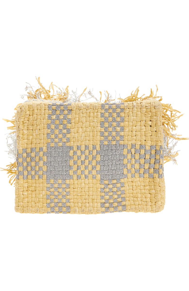 Pamela Munson Mini Check Mate Raffia Handbag, Alternate, color, Silver