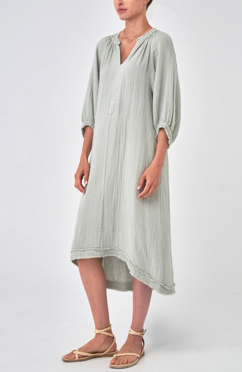 Gauze Dress with Pockets