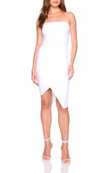 Strapless Side Pleat Minidress