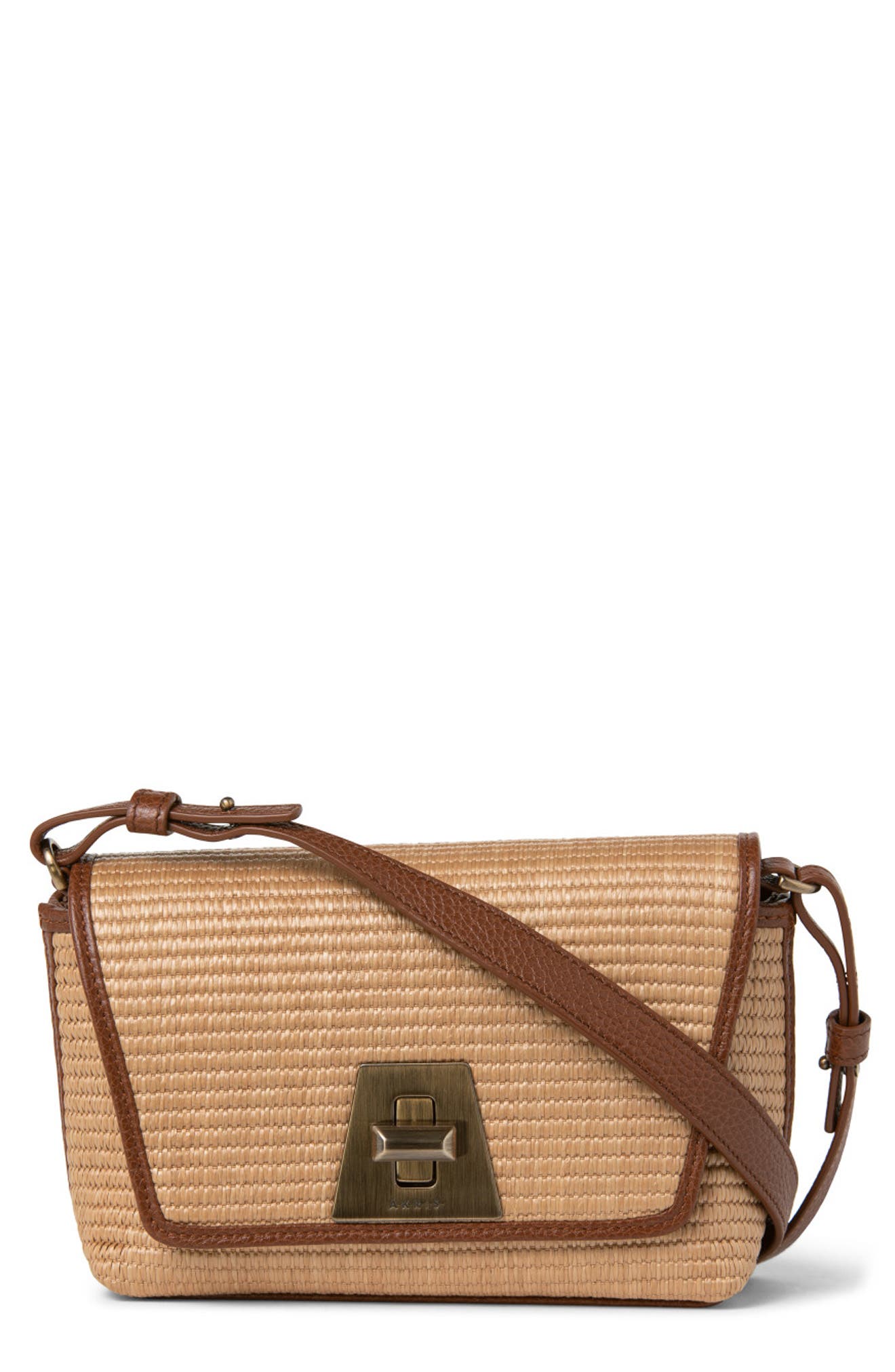 Akris Little Anouk Woven Raffia Crossbody Bag, Main, color, 