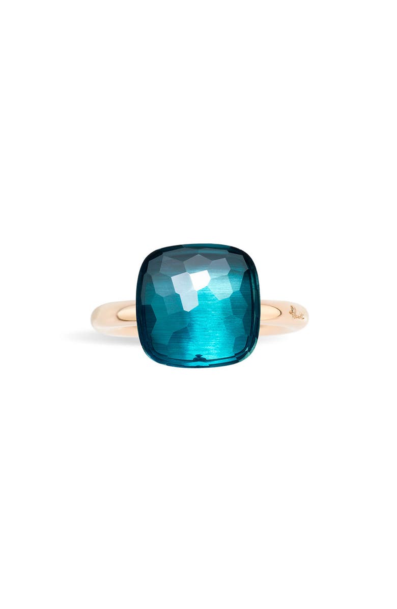 Pomellato Nudo Classic Blue Topaz Ring, Alternate, color, Rose Gold/ Blue Topaz