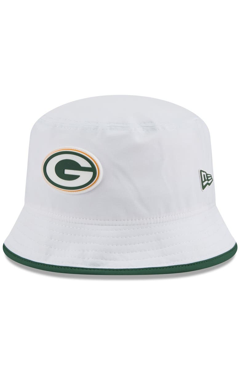 New Era Men's New Era White Green Bay Packers 2025 NFL Training Camp Stretch Bucket Hat, Main, color, White
