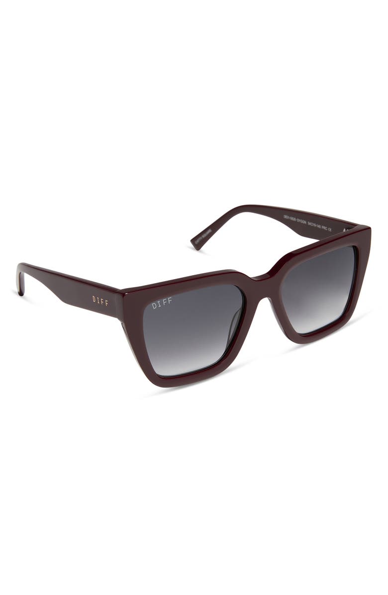 DIFF Amara 54mm Square Sunglasses, Alternate, color, Dark Cherry/ Grey Gradient