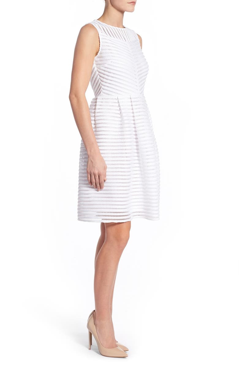 Halogen<sup>®</sup> Eyelet Stripe Fit & Flare Dress, Alternate, color, 