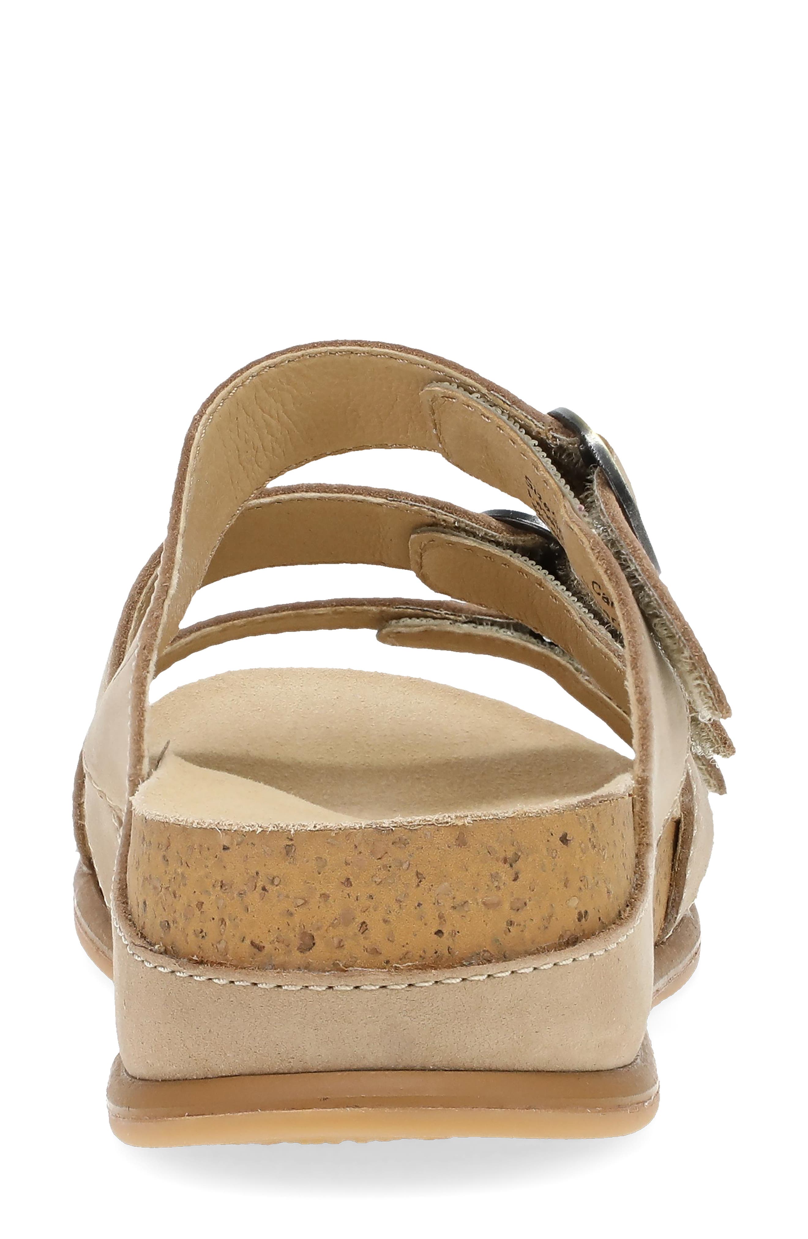 Dansko Campbell Platform Wedge Slide Sandal, Alternate, color, Sand Milled Nubuck