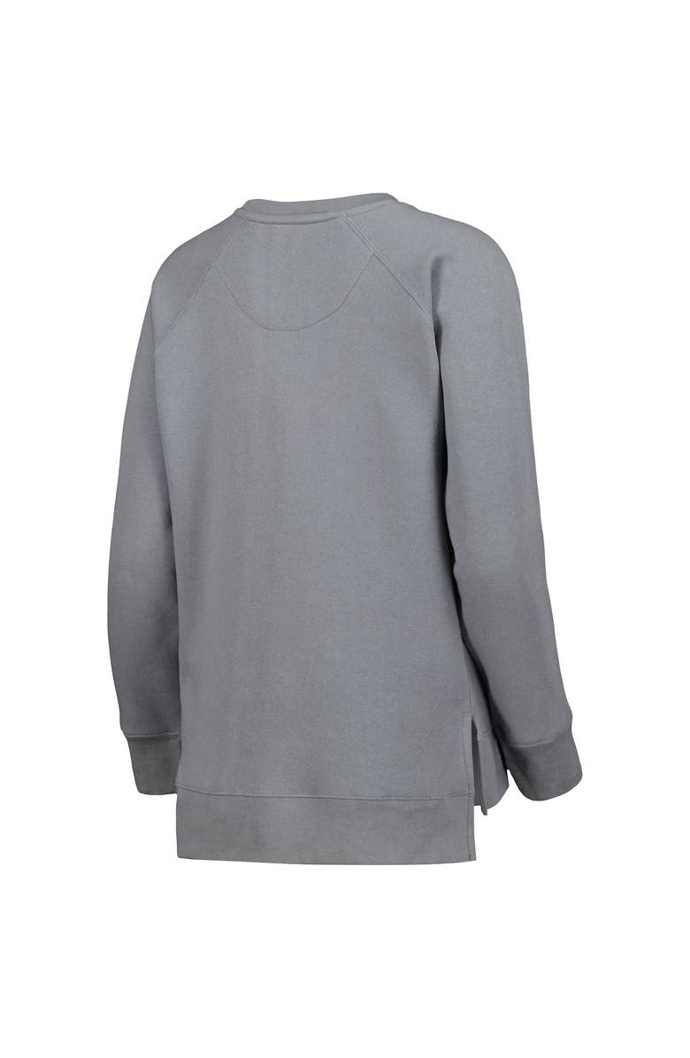 PRESSBOX Women's Pressbox Gray Wisconsin Badgers Pinehurst Chenille Raglan Pullover Sweatshirt, Alternate, color, 