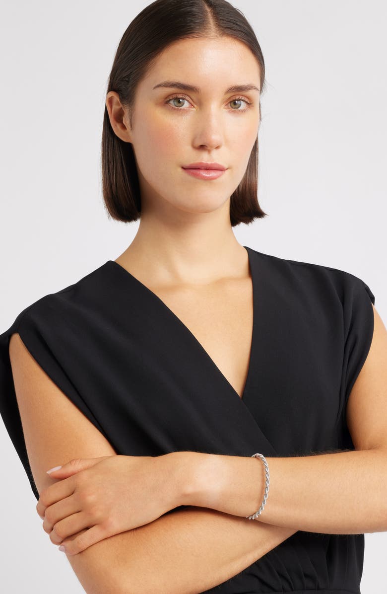 Nordstrom Twisted Flexible Cuff Bracelet, Alternate, color, Silver