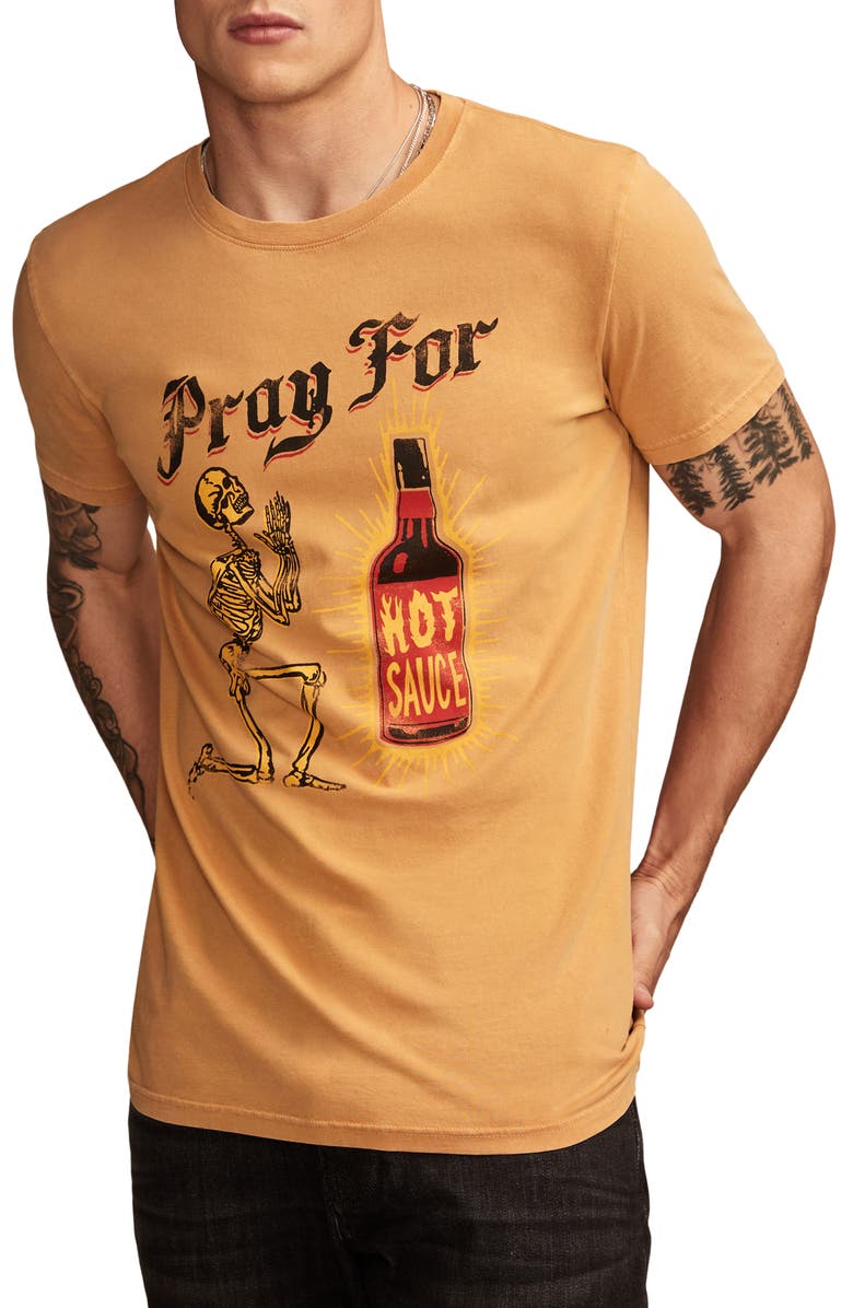 Lucky Brand Pray for Hot Sauce Cotton Graphic T-Shirt, Main, color,