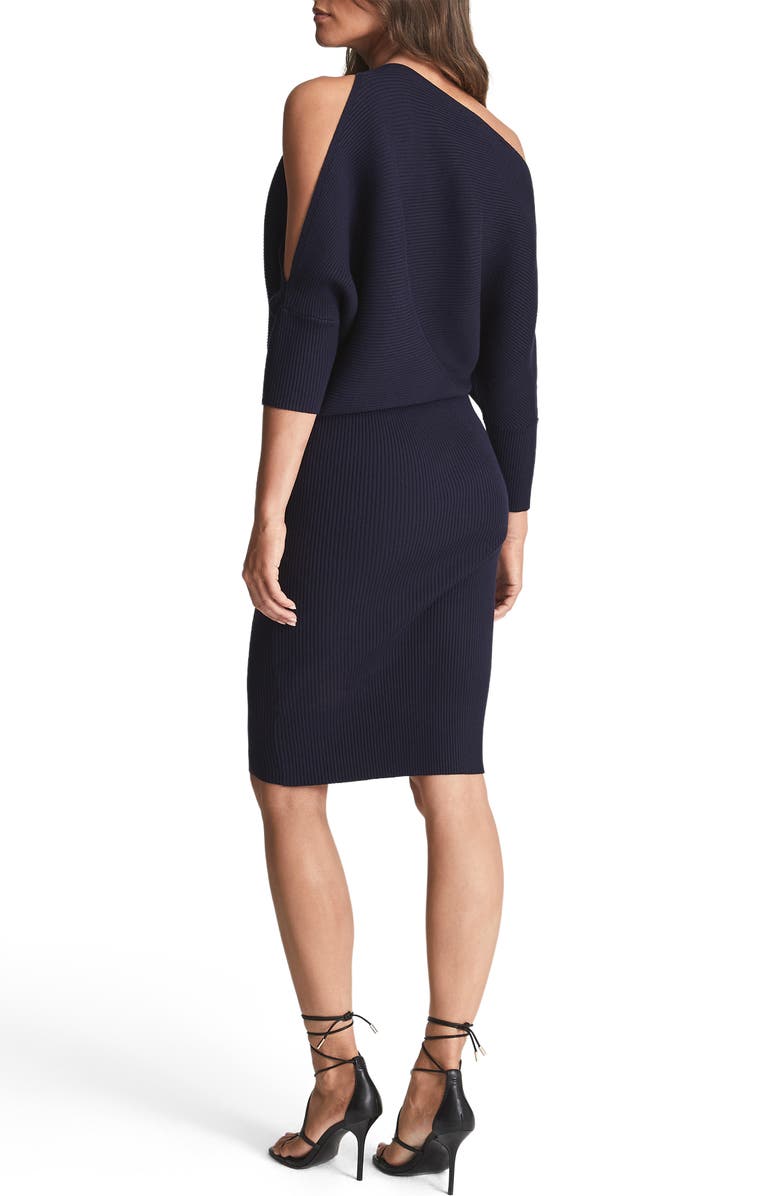 Reiss Penny Rib Split Sleeve Dress, Alternate, color, 