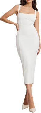 Good American Sculpting Crystal Sweetheart Midi Dress