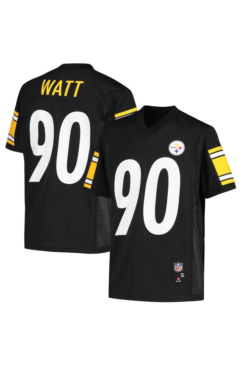 Youth T.J. Watt Black Pittsburgh Steelers Replica Player Jersey, Main, color, Black