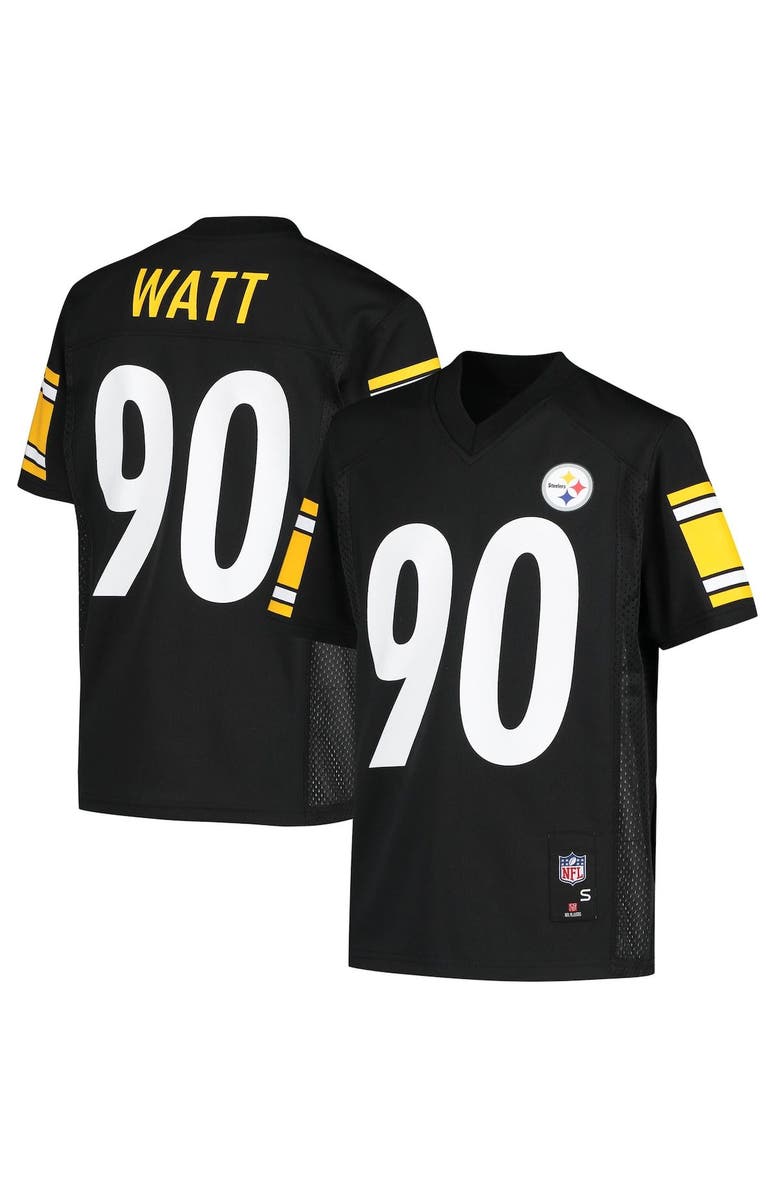 Outerstuff Youth T.J. Watt Black Pittsburgh Steelers Replica Player Jersey, Main, color, Black