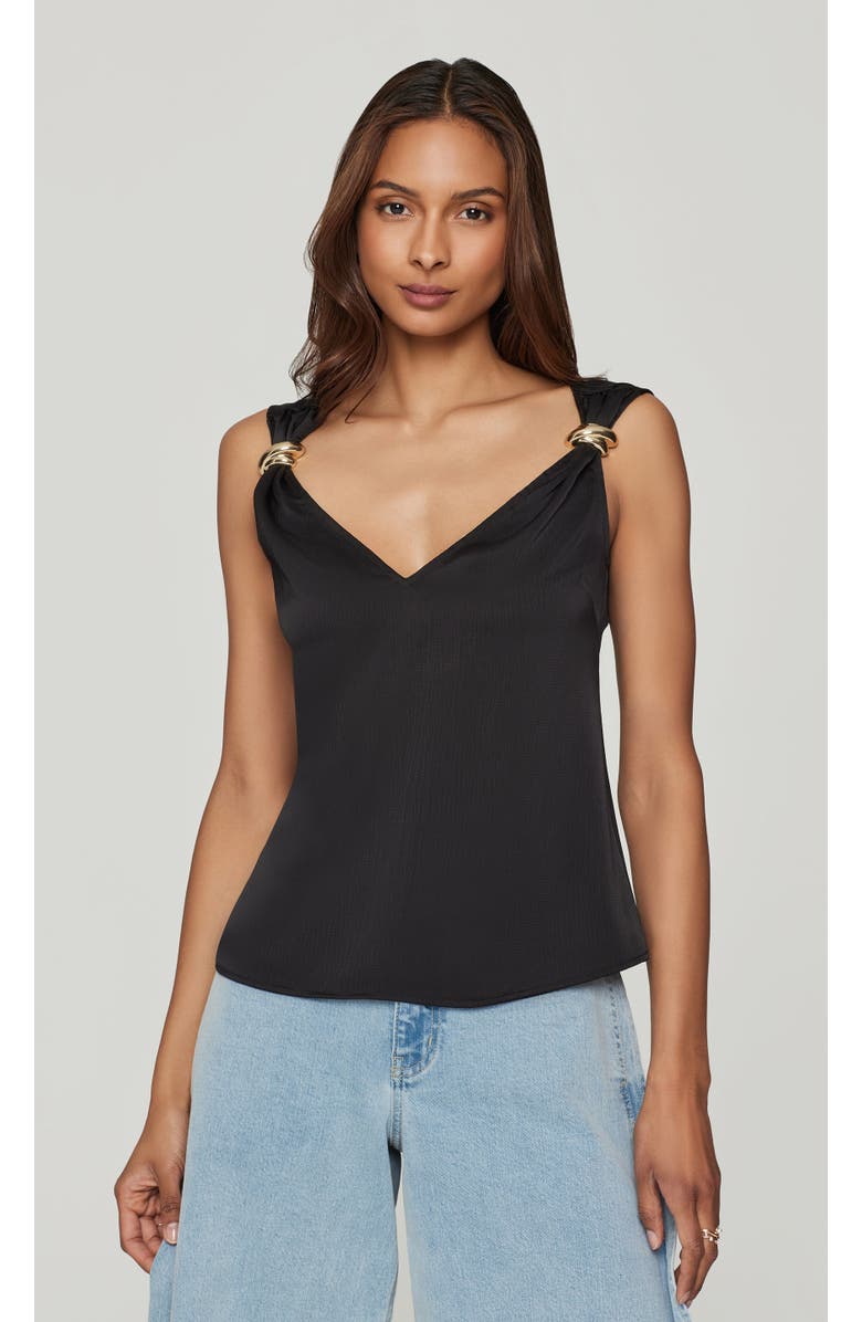 Generation Love Fawn Hammered Blouse, Main, color, Black