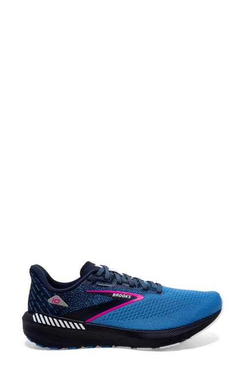 Brooks Women's Launch Gts 10 Running Shoes In Peacoat/marina Blue/pink Glo In Peacoat/marina Blue/pink Glo