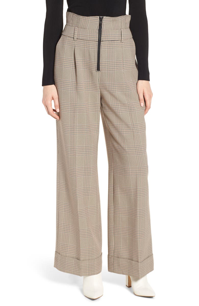 Trouvé High Waist Wide Leg Trousers, Main, color,