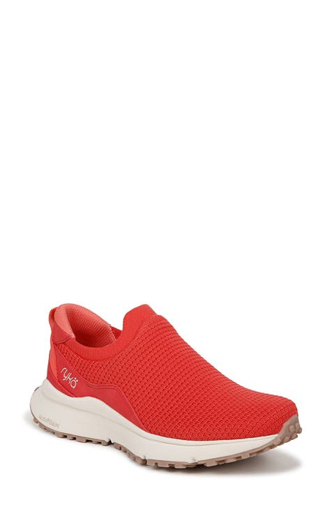 Red slip fashion on shoes womens