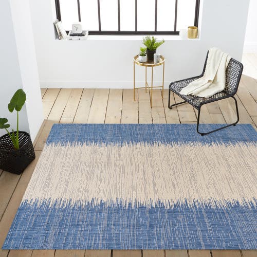 Jonathan Y Tavira Modern Strie' Indoor/outdoor Area Rug In Blue/beige