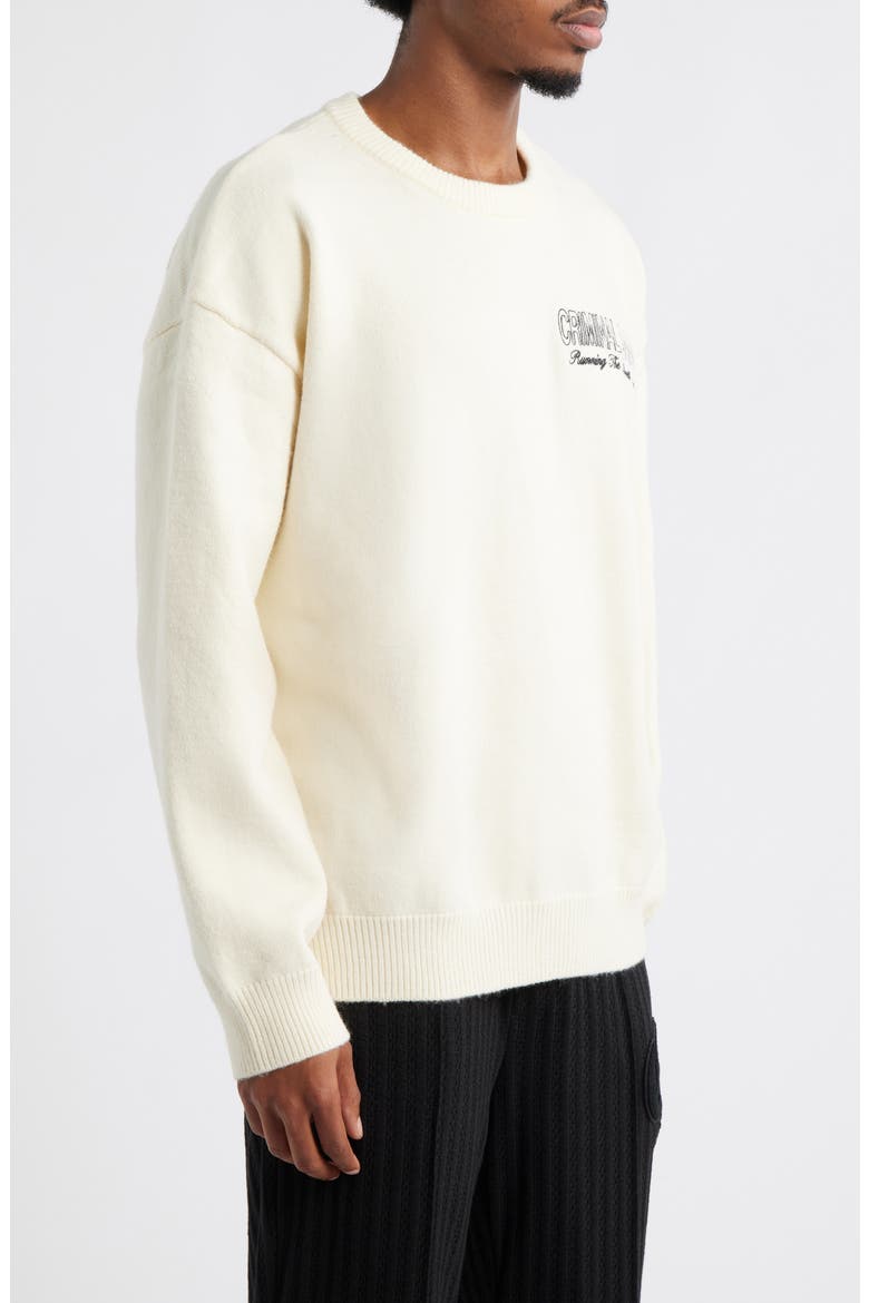 Running the Streets Embroidered Sweater, Alternate, color, ECRU
