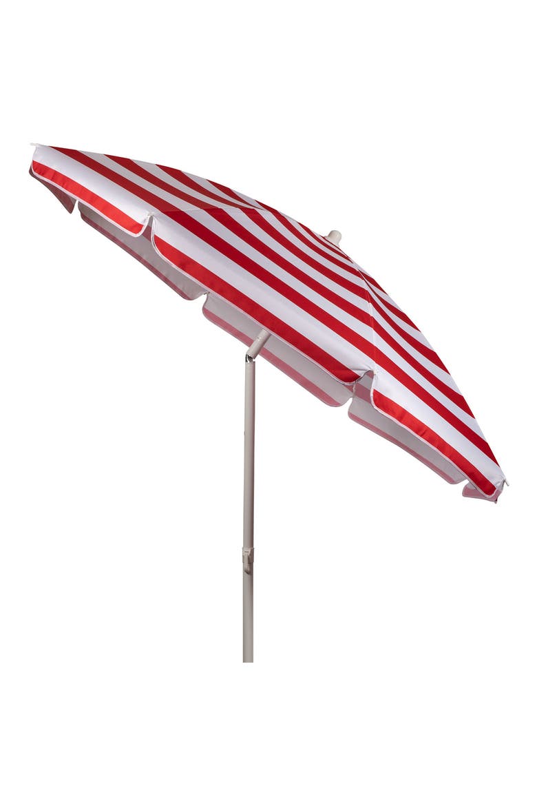 Red Cabana Stripe Portable Beach Umbrella, Alternate, color, RED