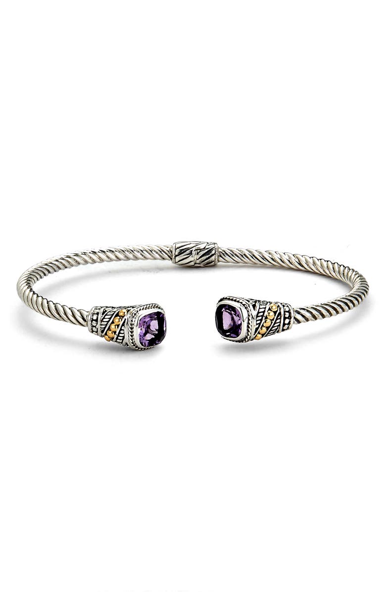 SAMUEL B. Two-Tone Bangle Cuff Bracelet, Main, color, Purple