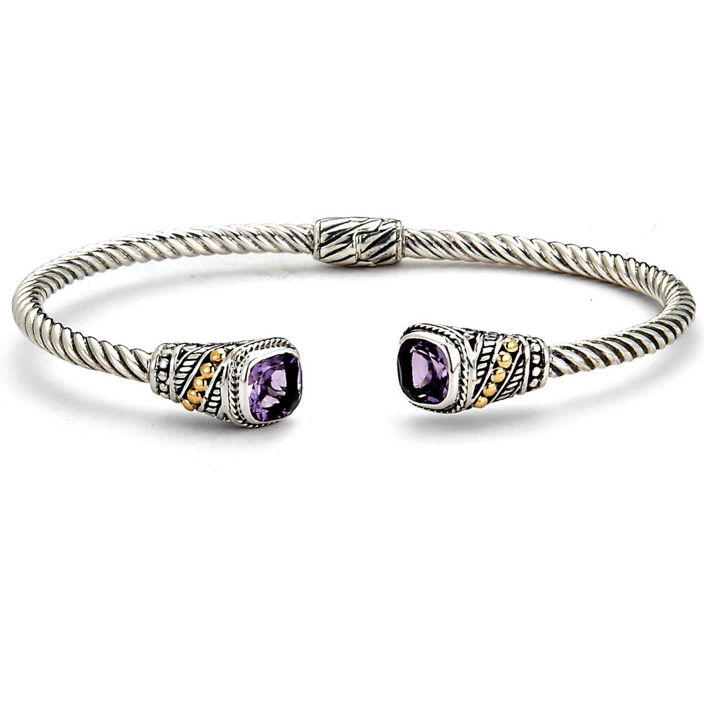 Samuel B. Two-tone Bangle Cuff Bracelet In Purple