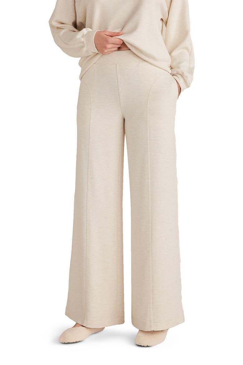 Soft Knit Wide Leg Pants, Main, color, Sandstone Hthr