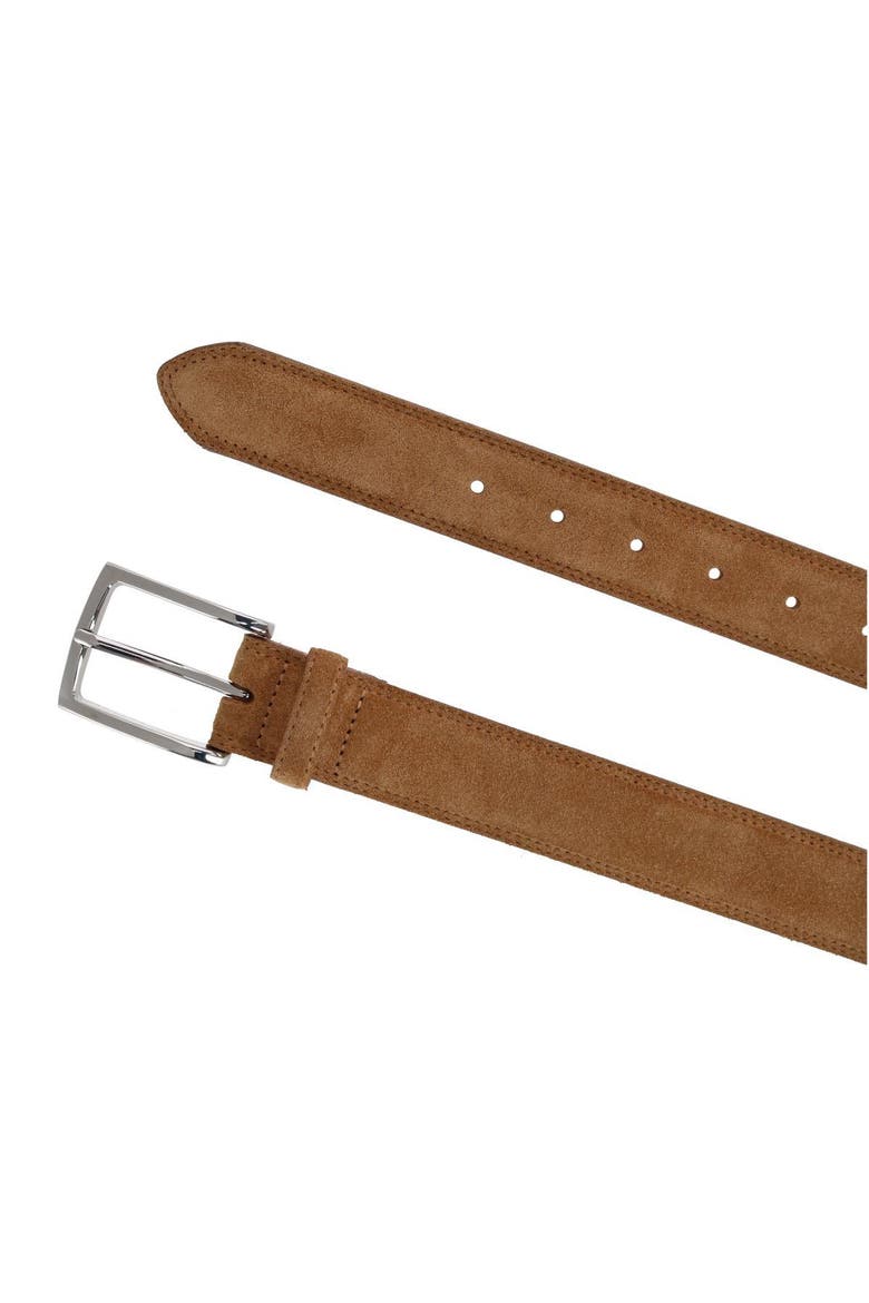 Armando Italian Suede 35mm Feathered Edge Belt, Alternate, color, Tan