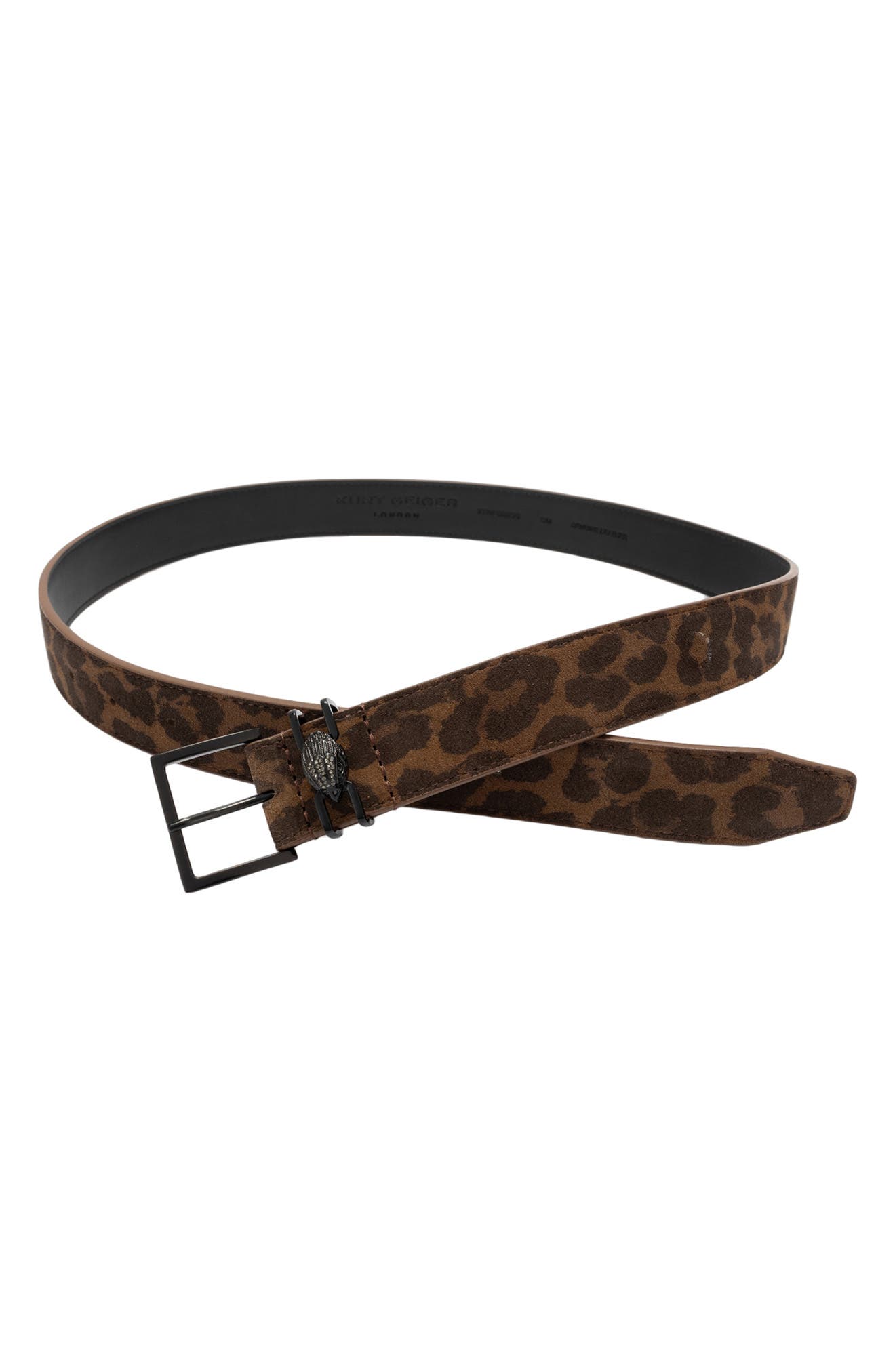 Kurt Geiger Leopard Buckle Belt M/L Chelsea Belt - Brown Leather Designer Belt | Kurt Geiger main image 4