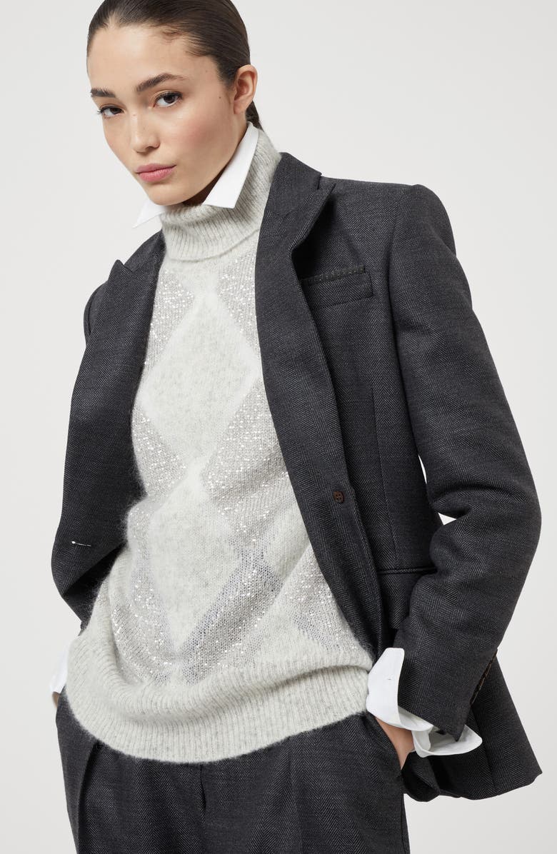 Brunello Cucinelli Chevron blazer, Alternate, color, 