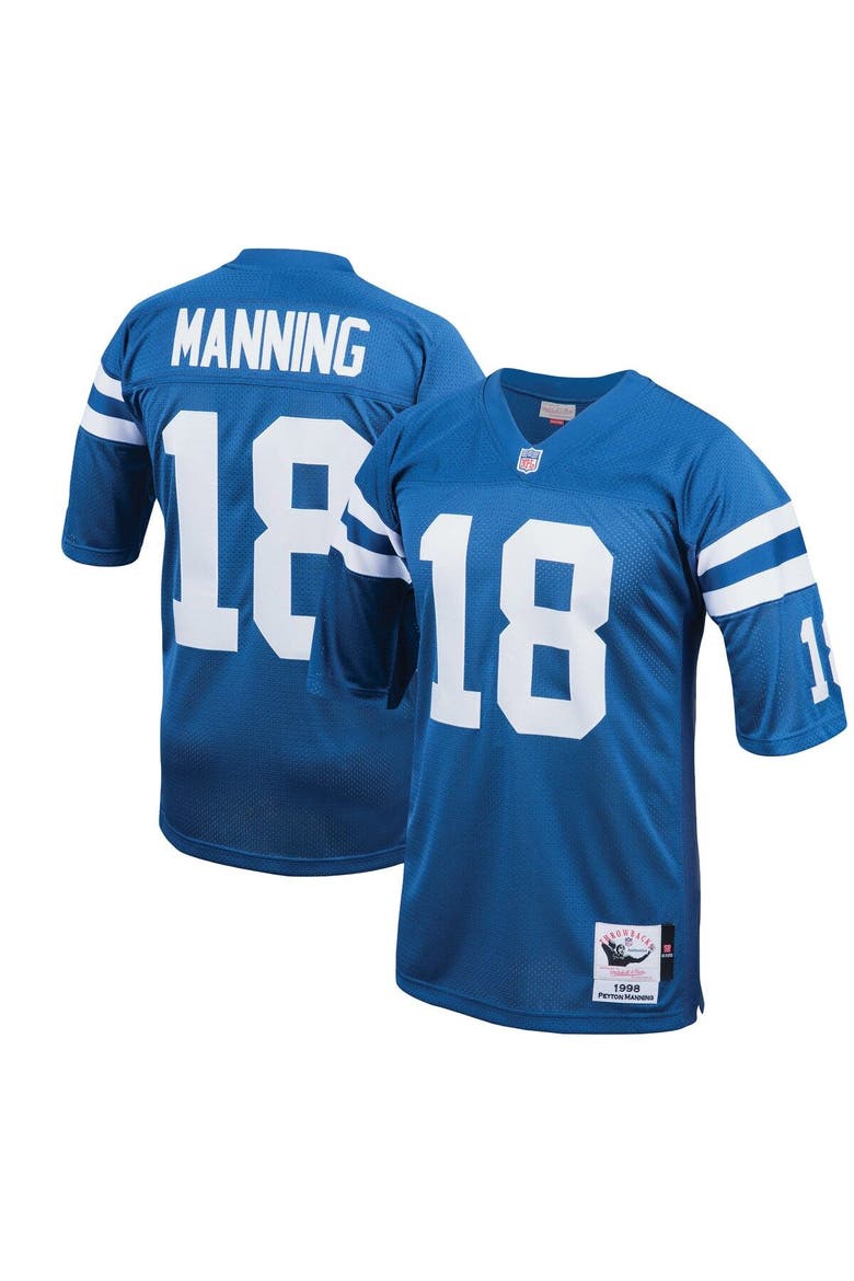 Men's Mitchell & Ness Peyton Manning Royal Indianapolis Colts 1998 Authentic Throwback Retired Player Jersey, Main, color, Royal