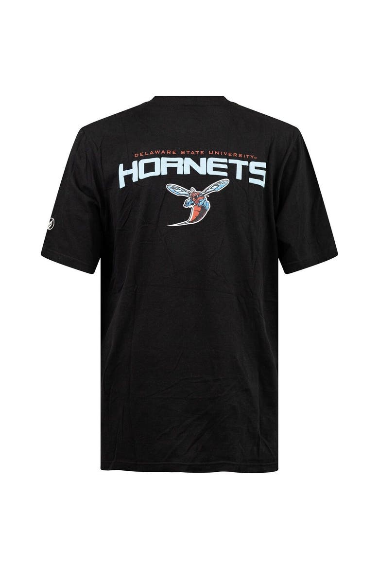 Men's FISLL Black Delaware State Hornets Applique T-Shirt, Alternate, color, Black