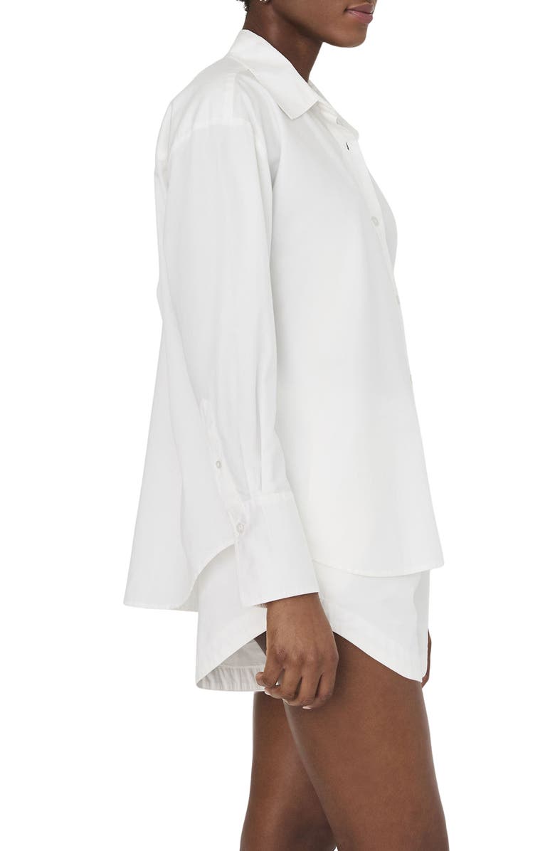 French Connection Alexis Oversize Crossover Cotton Button-Up Shirt, Alternate, color, 10-Summer White