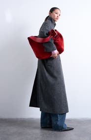 Topshop Mock Neck Car Coat