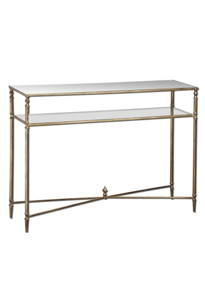 'Henzler' Mirrored Console Table, Main, color, GOLD