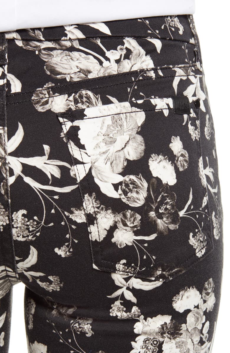 JEN7 by 7 For All Mankind High Waist Floral Print Ankle Skinny Jeans, Alternate, color,