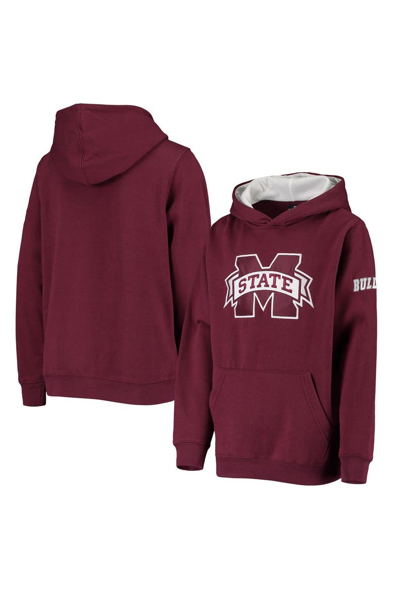 Youth Maroon Mississippi State Bulldogs Big Logo Pullover Hoodie, Main, color, Maroon