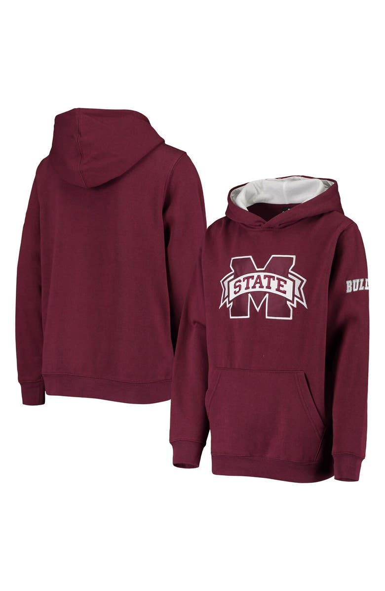 STADIUM ATHLETIC Youth Maroon Mississippi State Bulldogs Big Logo Pullover Hoodie, Main, color, Maroon