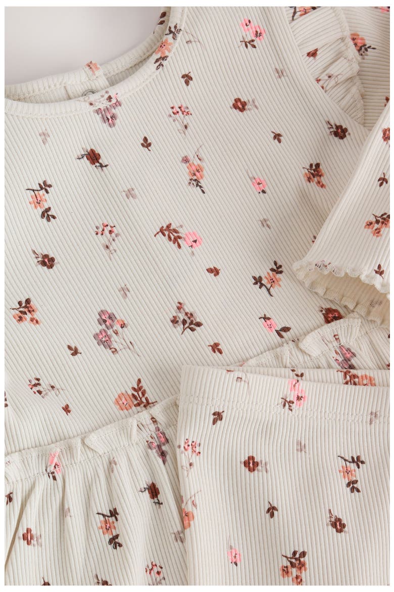 Ditsy Floral Rib Set, Alternate, color, NEUTRAL