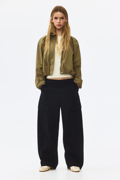 Barrel-leg Cargo Pants