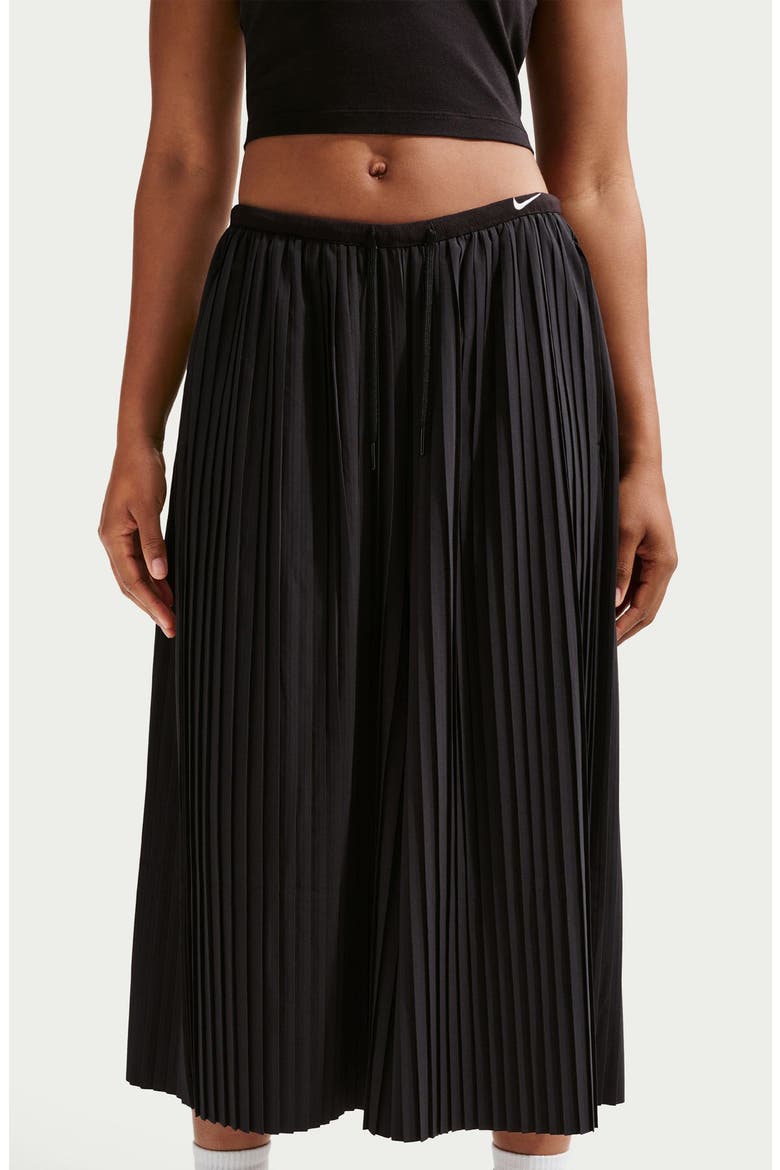 Sportswear Pleated Culottes, Alternate, color, 010 BLACK/SAIL