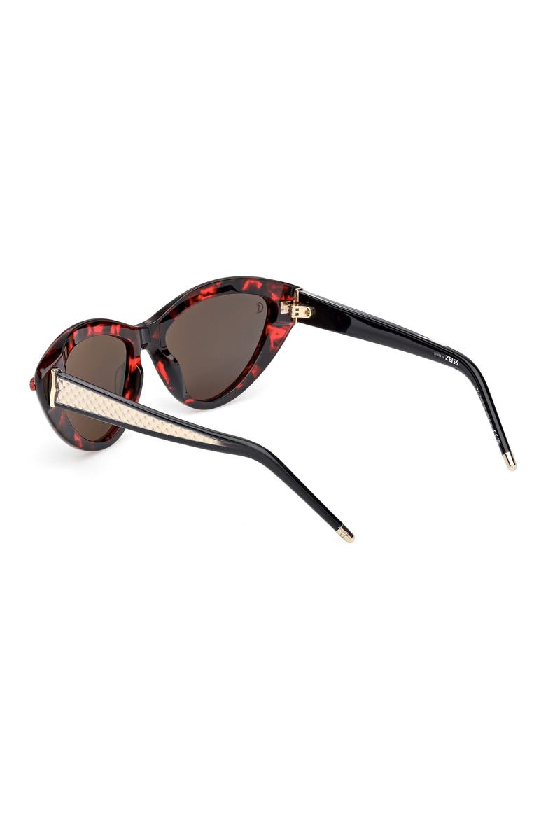 56mm Cat Eye Sunglasses, Alternate, color, RED HAVANA / GOLD / ZEISS