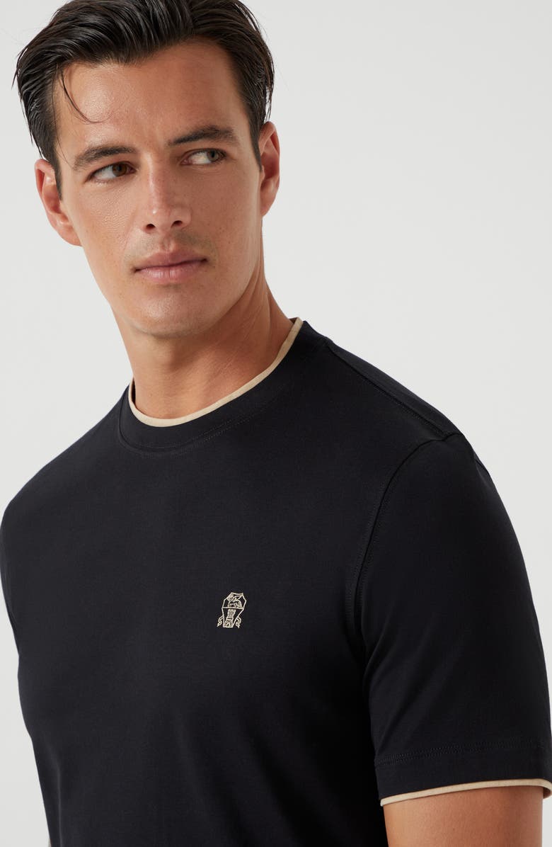 Brunello Cucinelli T-shirt with faux-layering, Alternate, color,